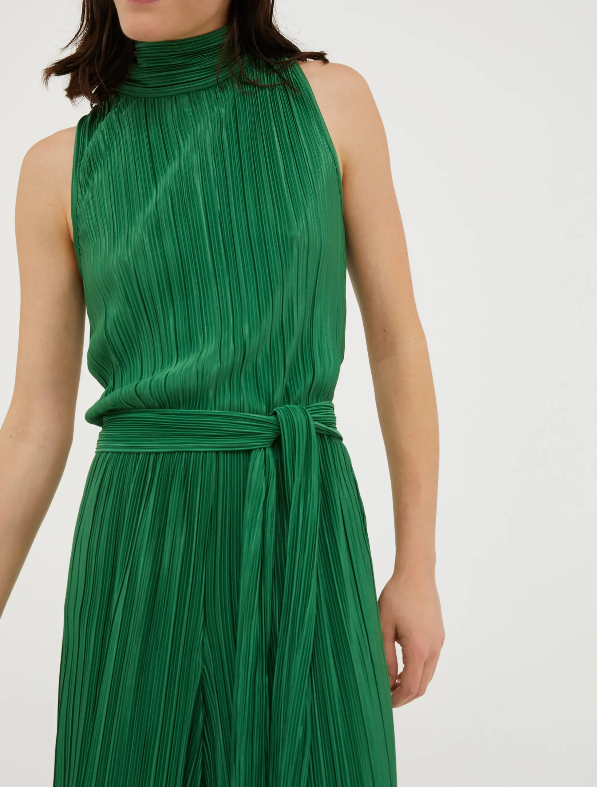 Pleated jersey jumpsuit