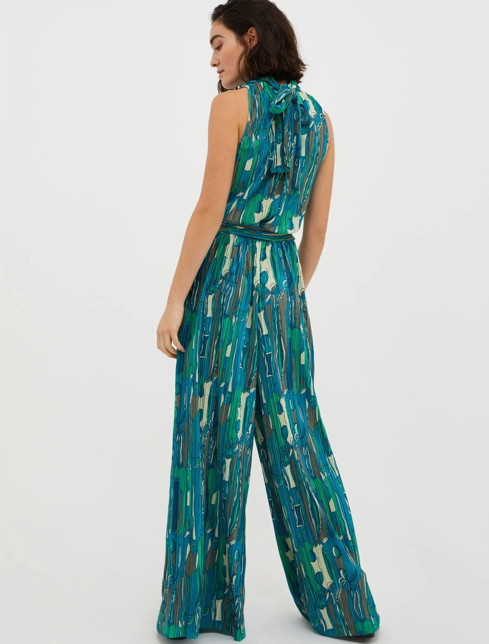 Pleated jersey jumpsuit