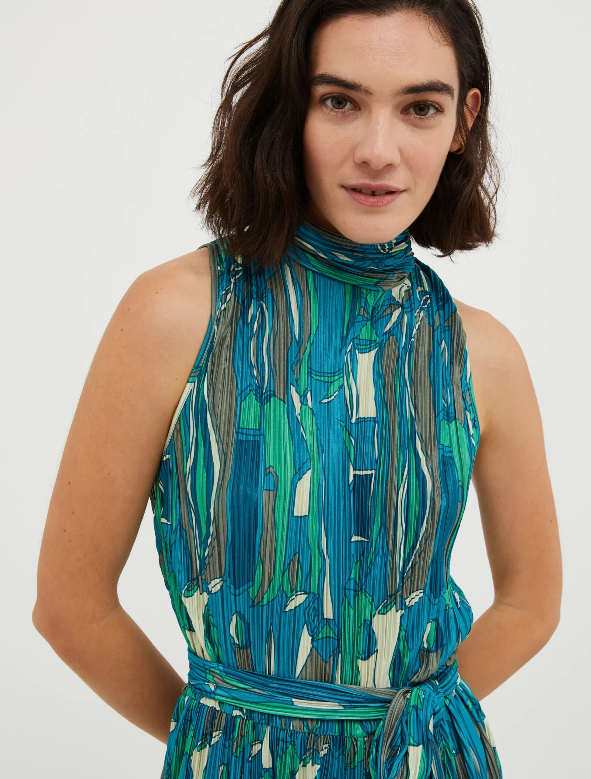 Pleated jersey jumpsuit