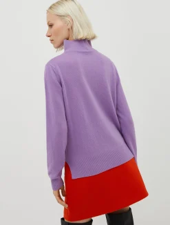 Polo neck wool-blend jumper