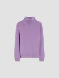 Polo neck wool-blend jumper