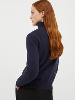 Polo neck wool-blend jumper