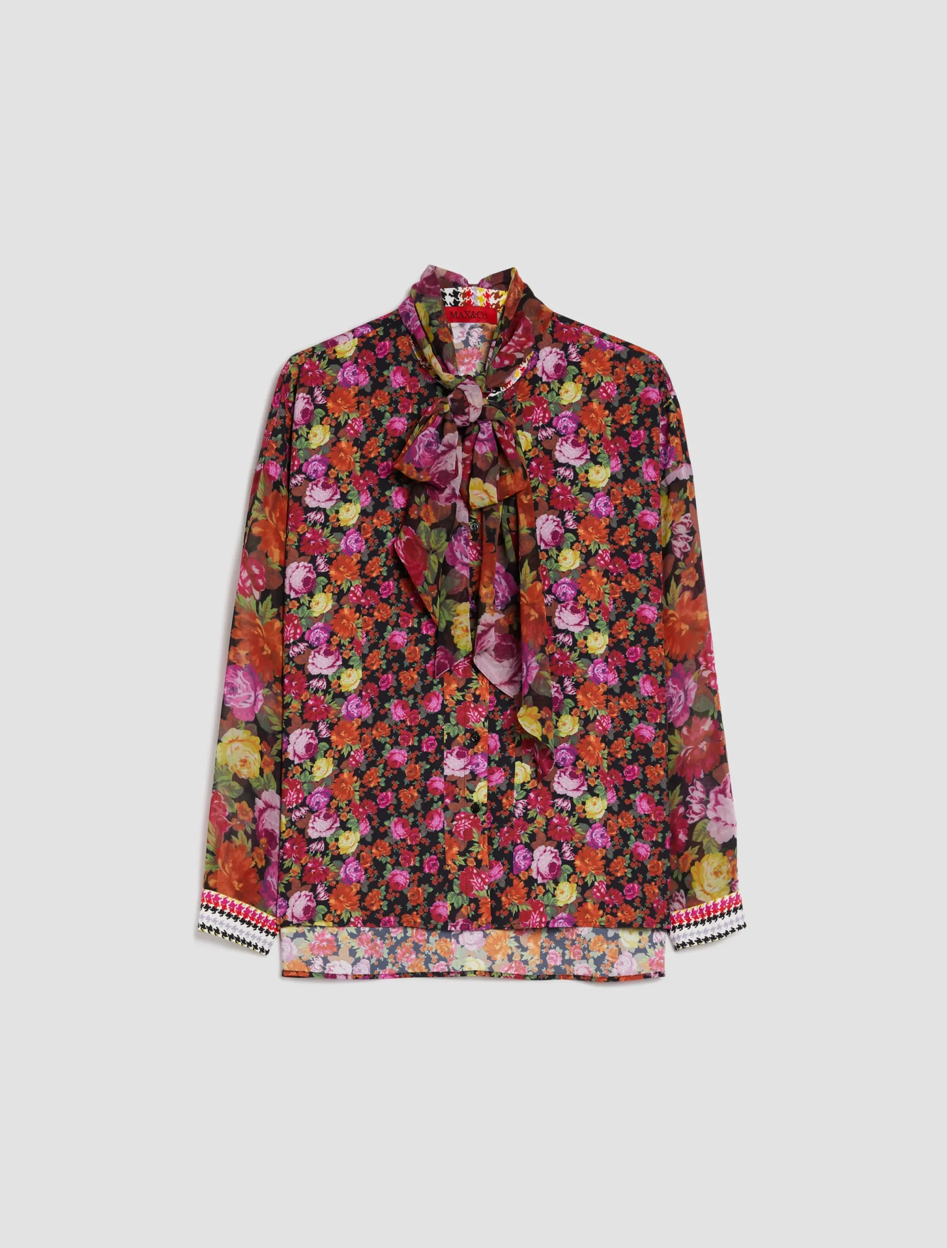 Printed crêpe-de-Chine shirt