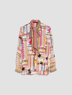 Printed crêpe-de-Chine shirt