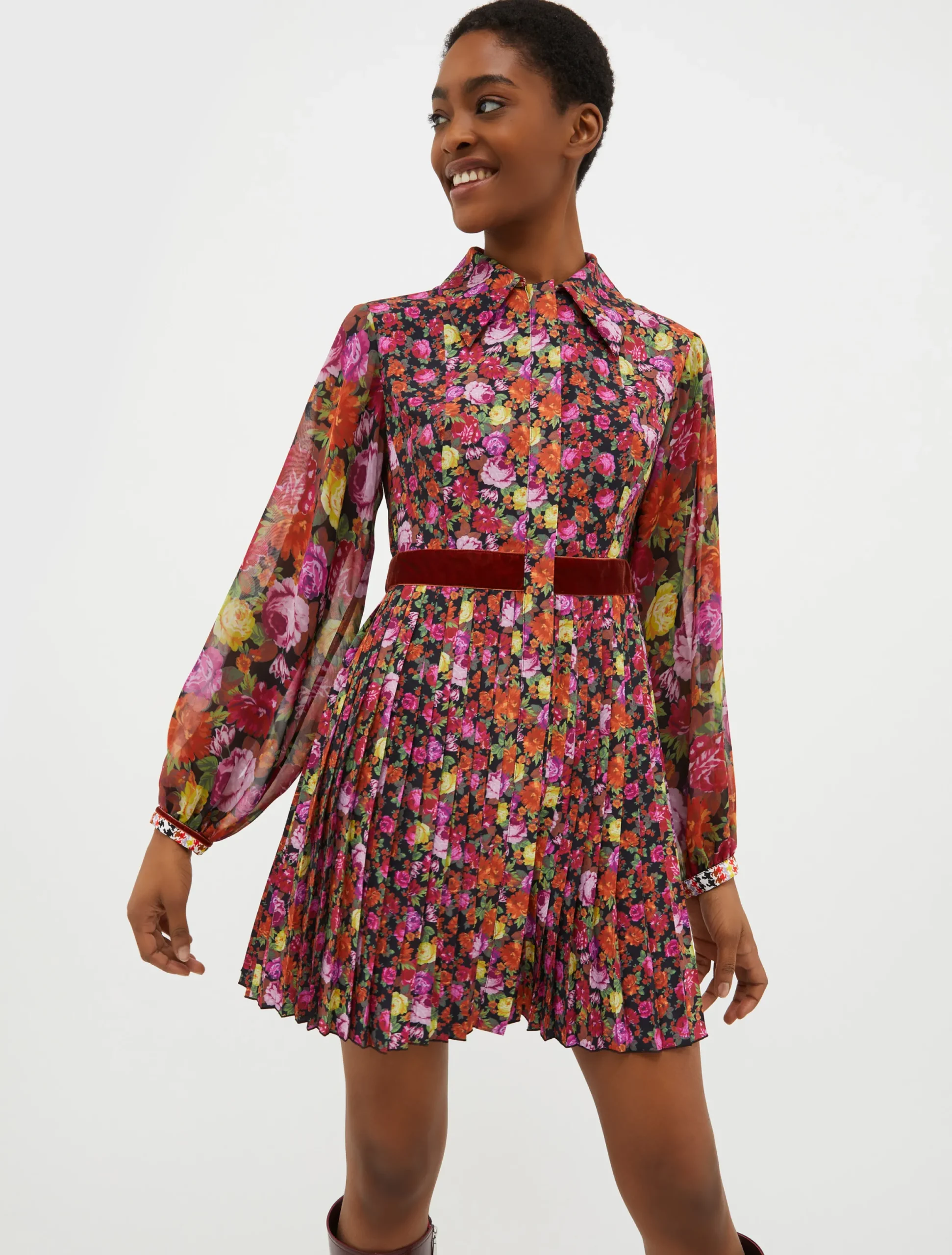 Printed shirt dress