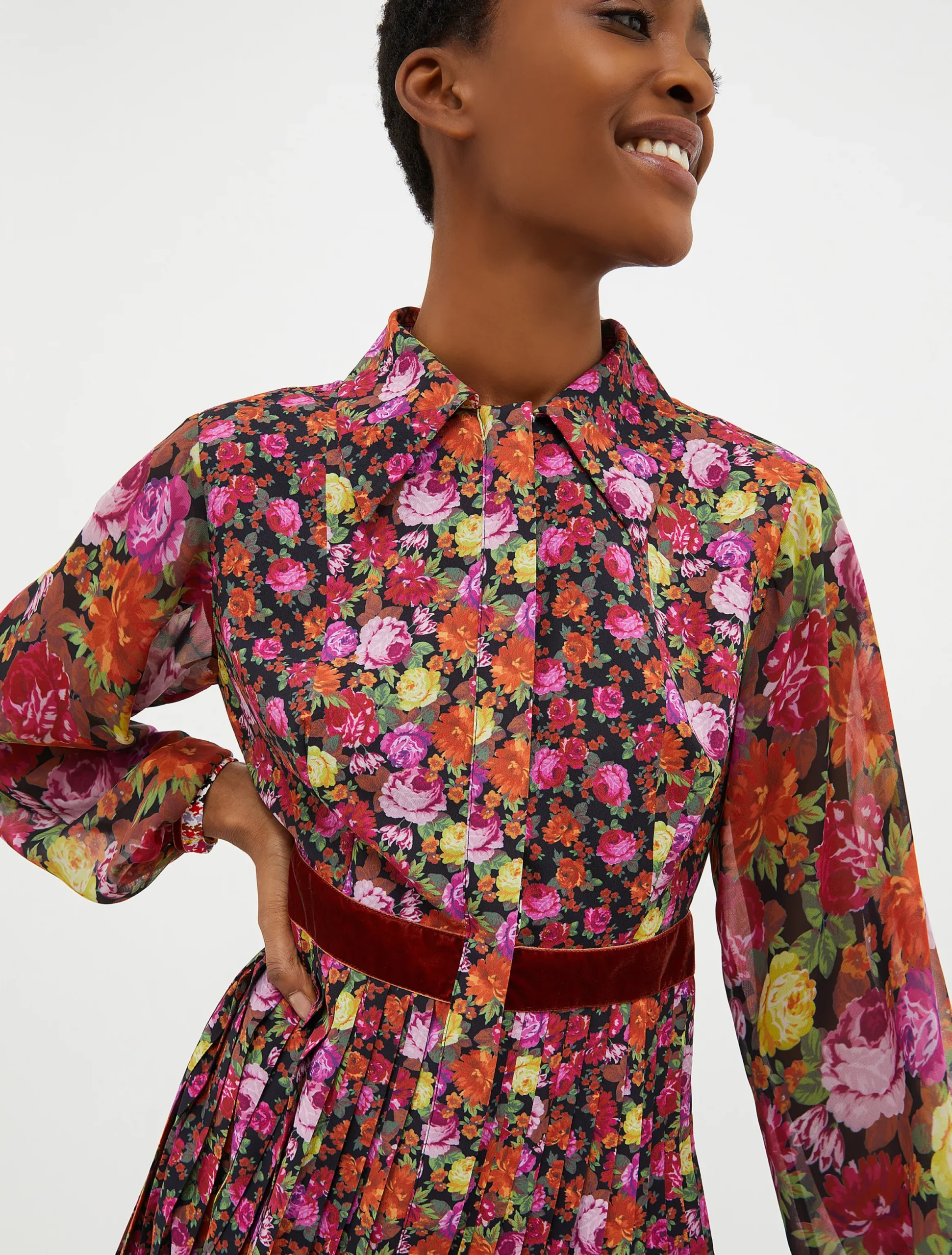 Printed shirt dress