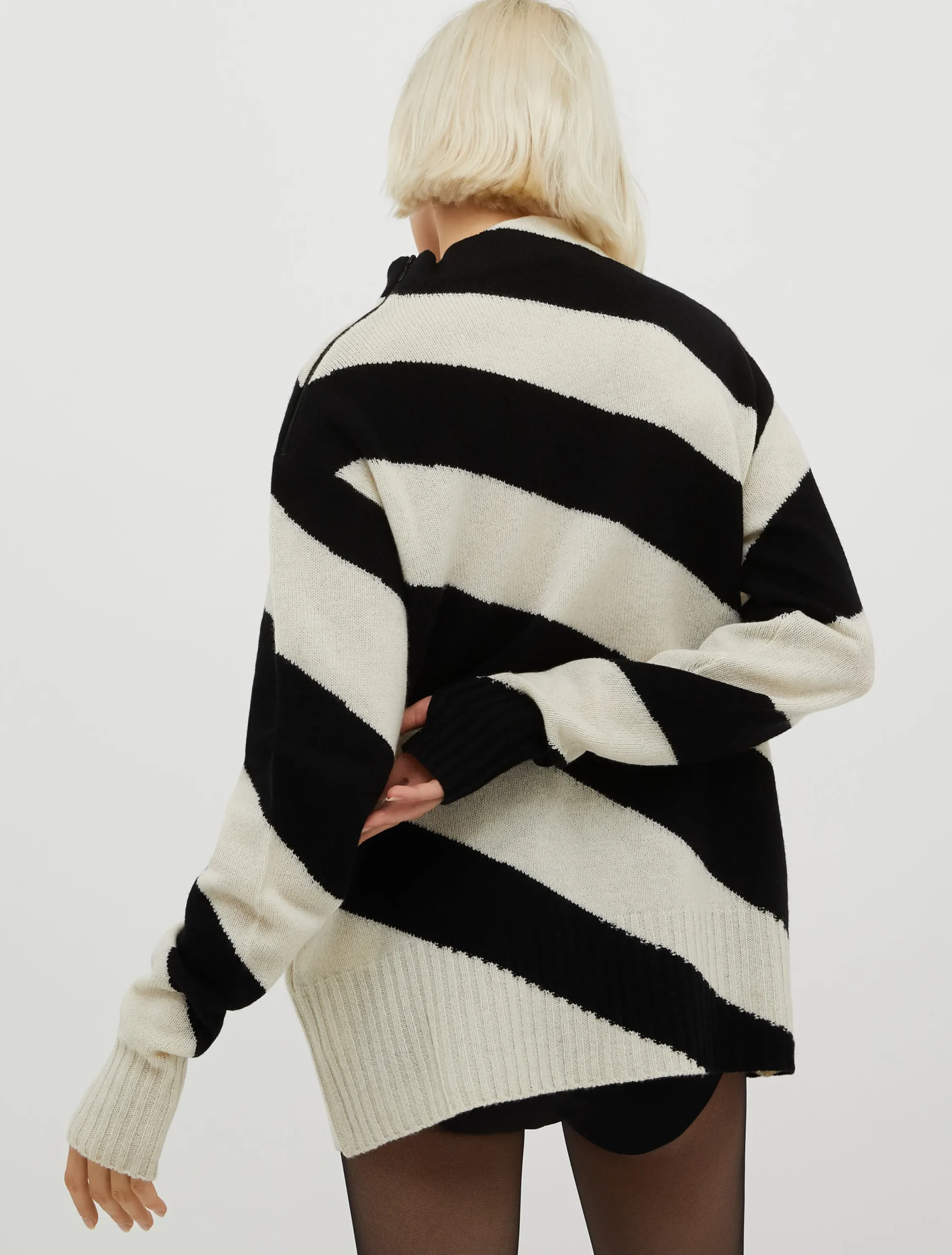 Pure wool jumper with maxi stripes