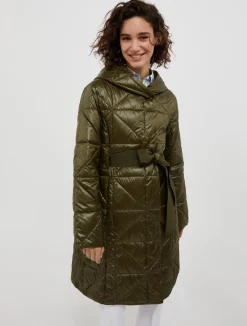 Quilted hooded coat