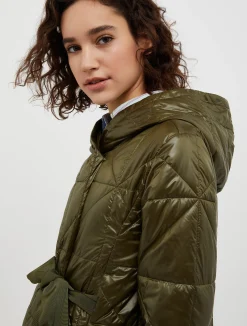 Quilted hooded coat