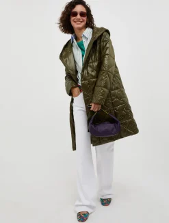 Quilted hooded coat