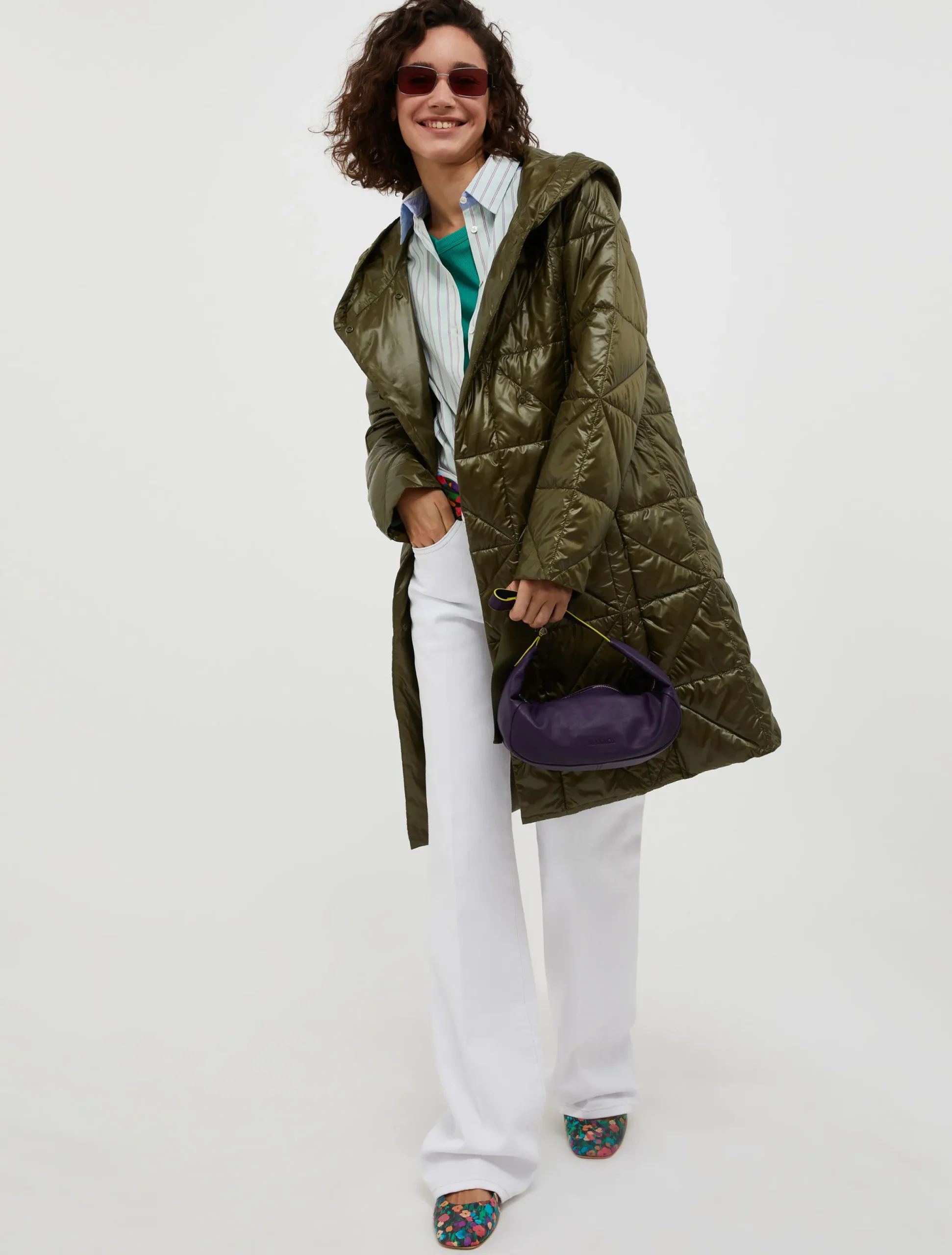 Quilted hooded coat
