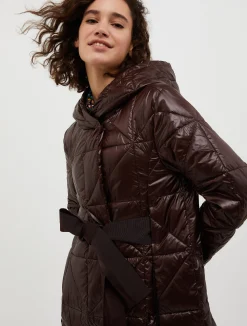Quilted hooded coat