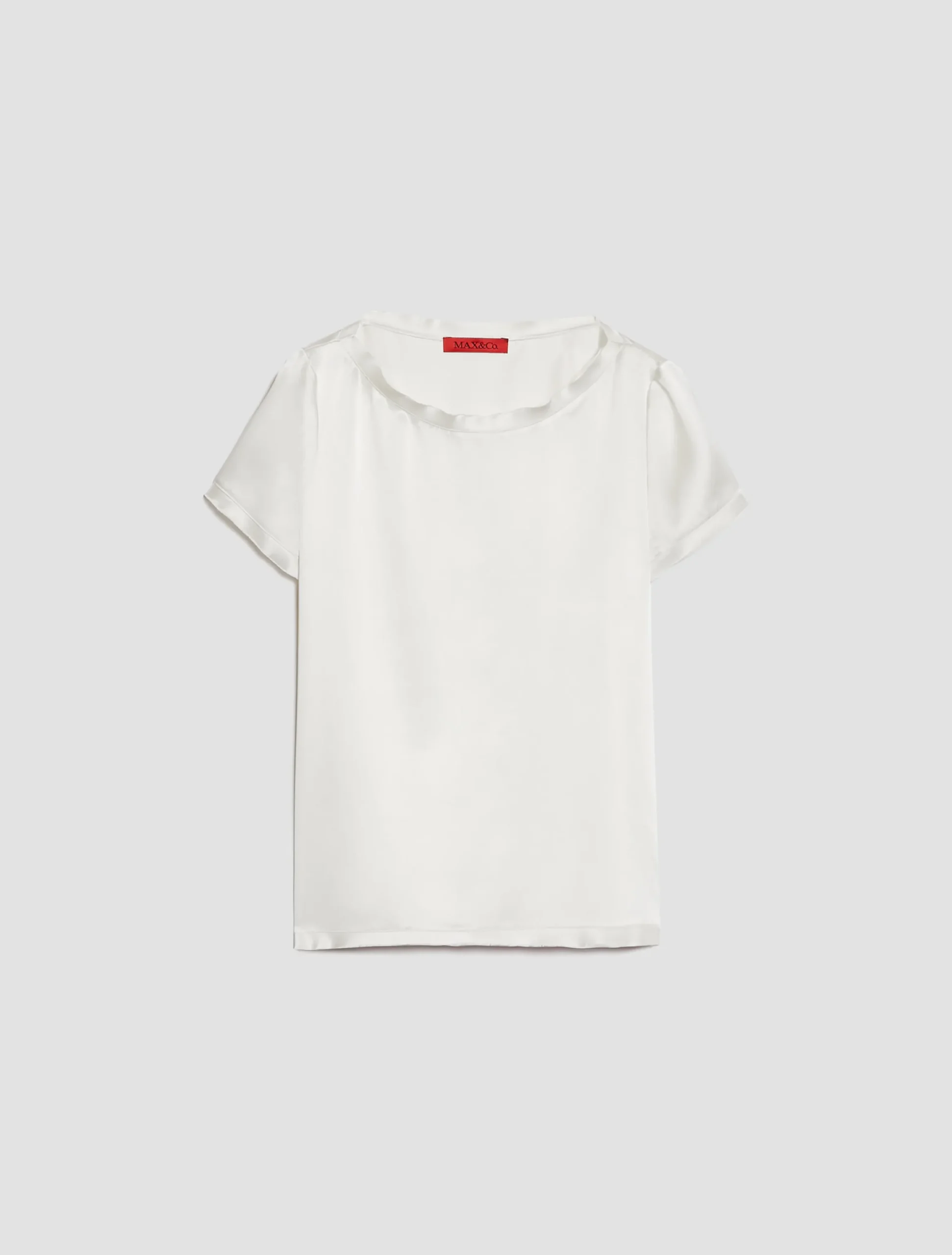 Raw-edged silk-satin T-shirt