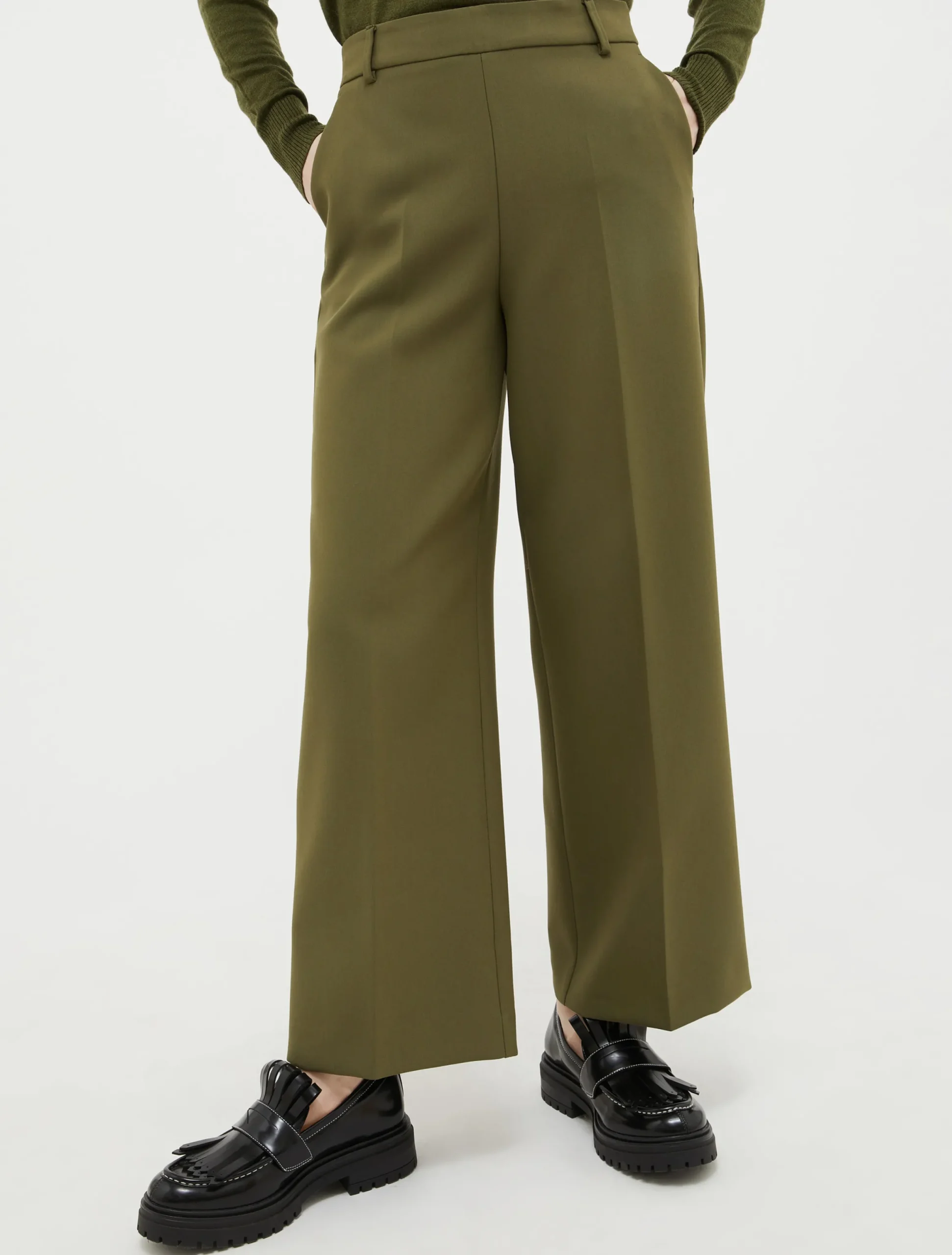 Relaxed-fit double-cloth trousers