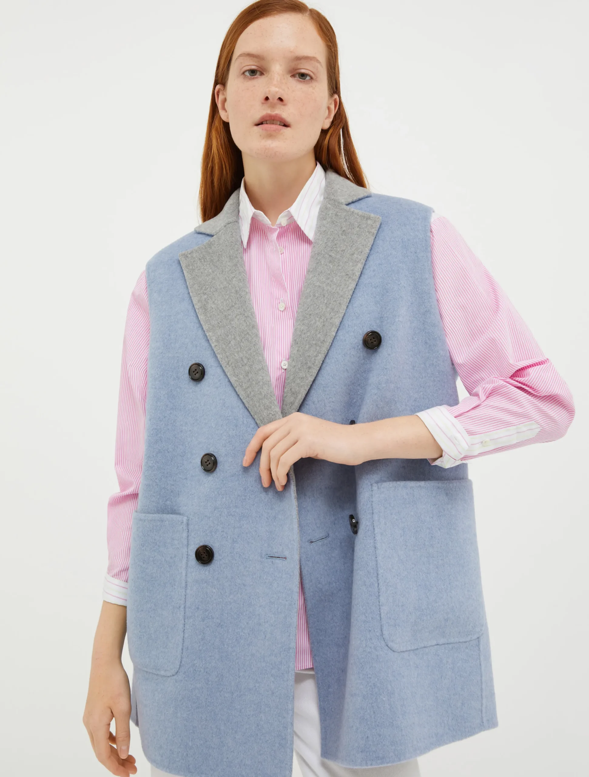 Reversible, double-sided wool coat