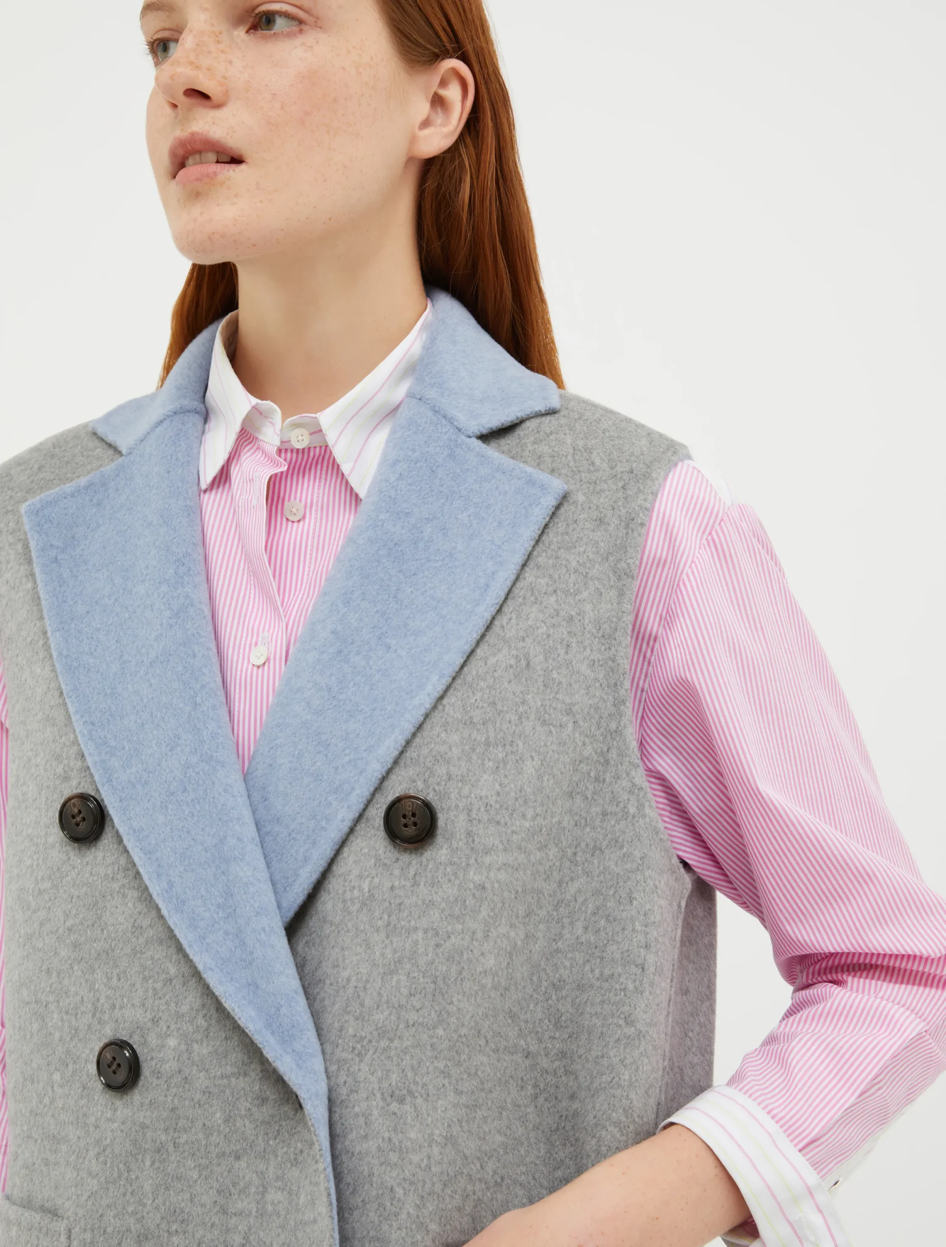 Reversible, double-sided wool coat