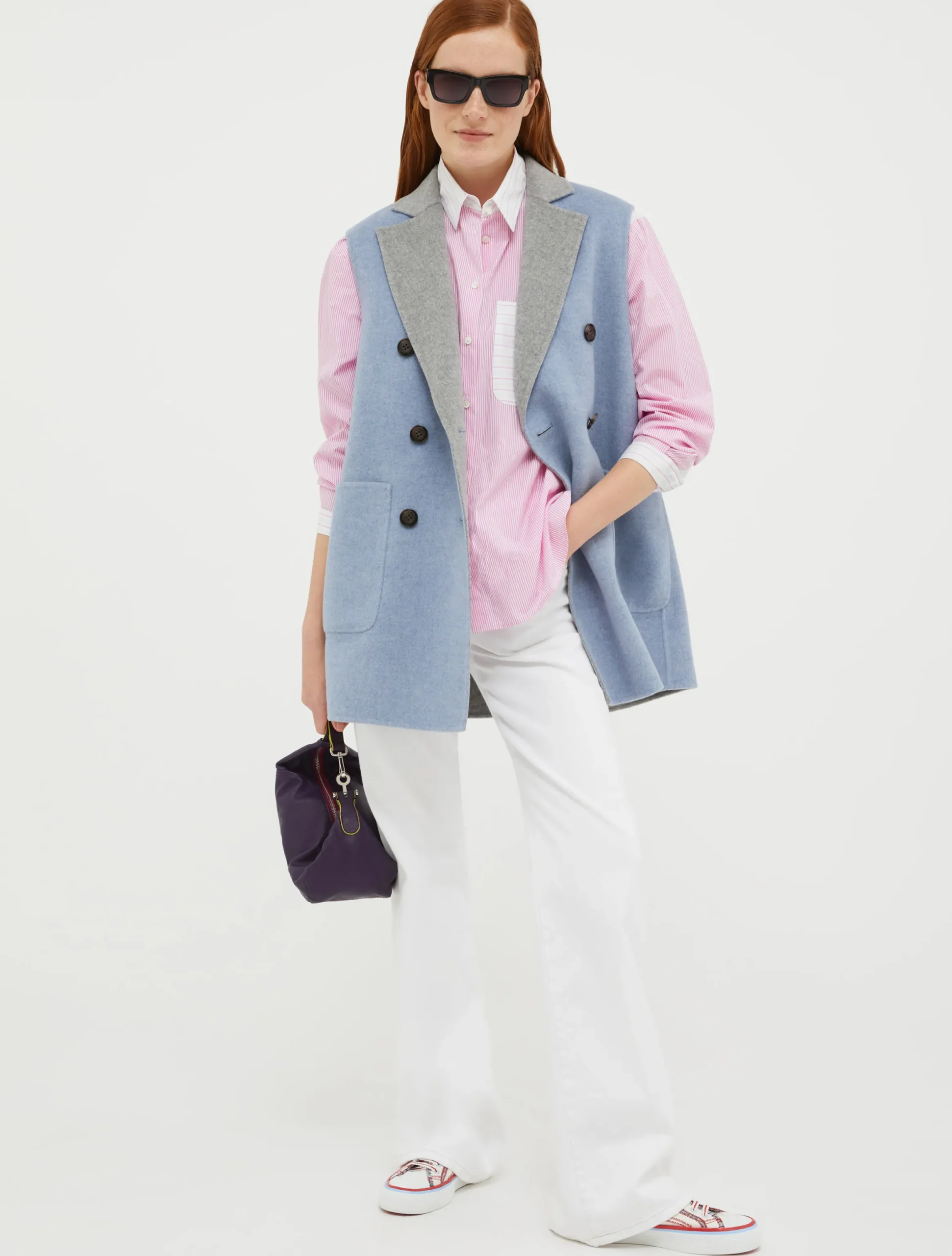 Reversible, double-sided wool coat