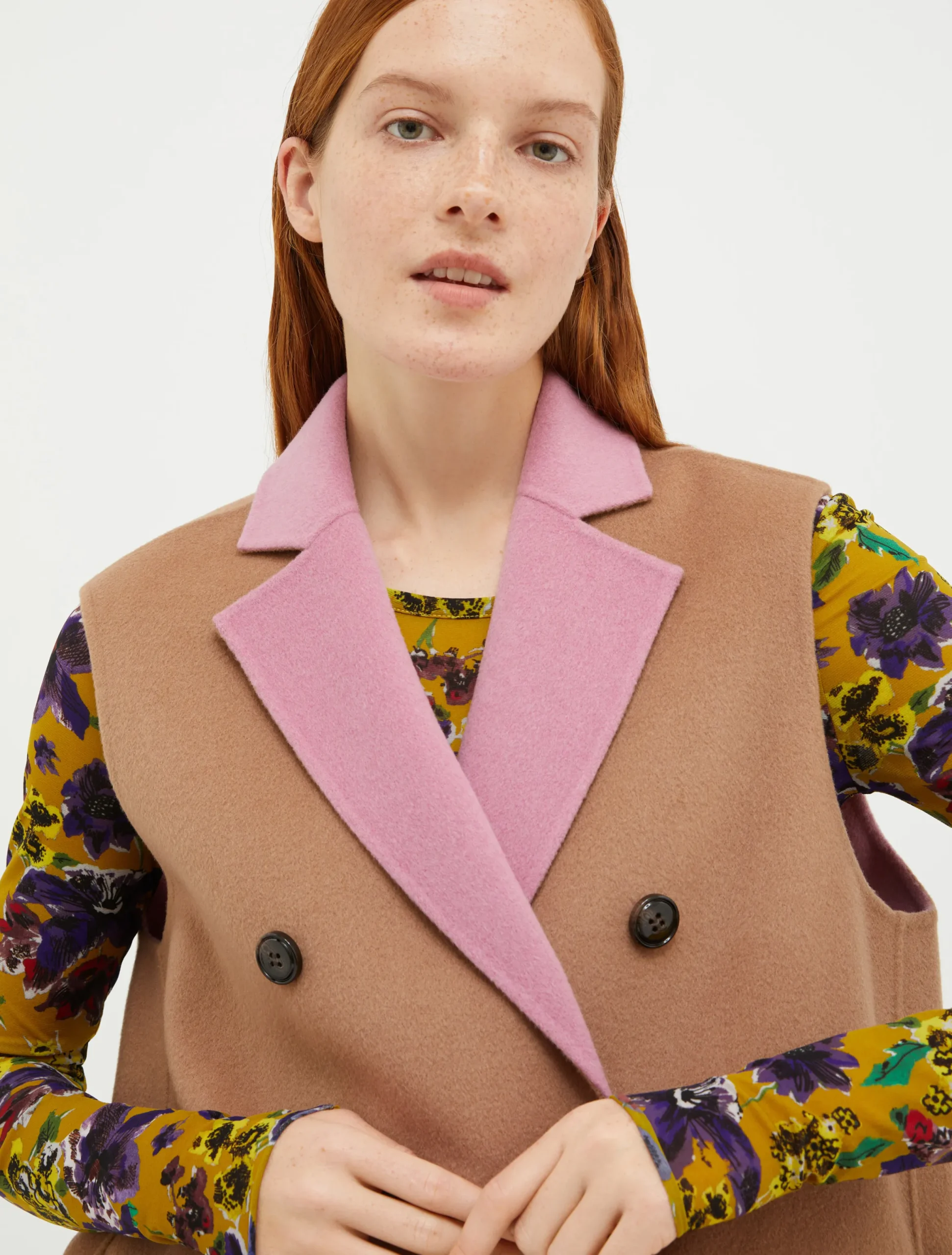 Reversible, double-sided wool coat