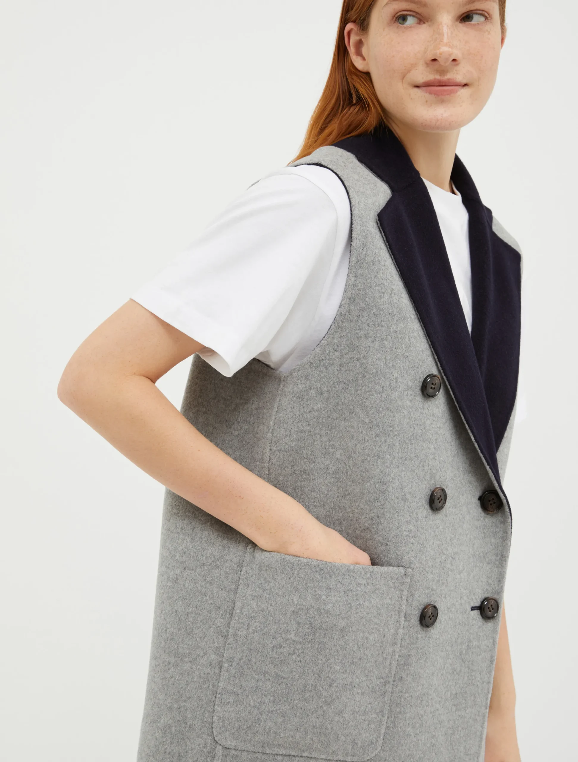Reversible, double-sided wool coat
