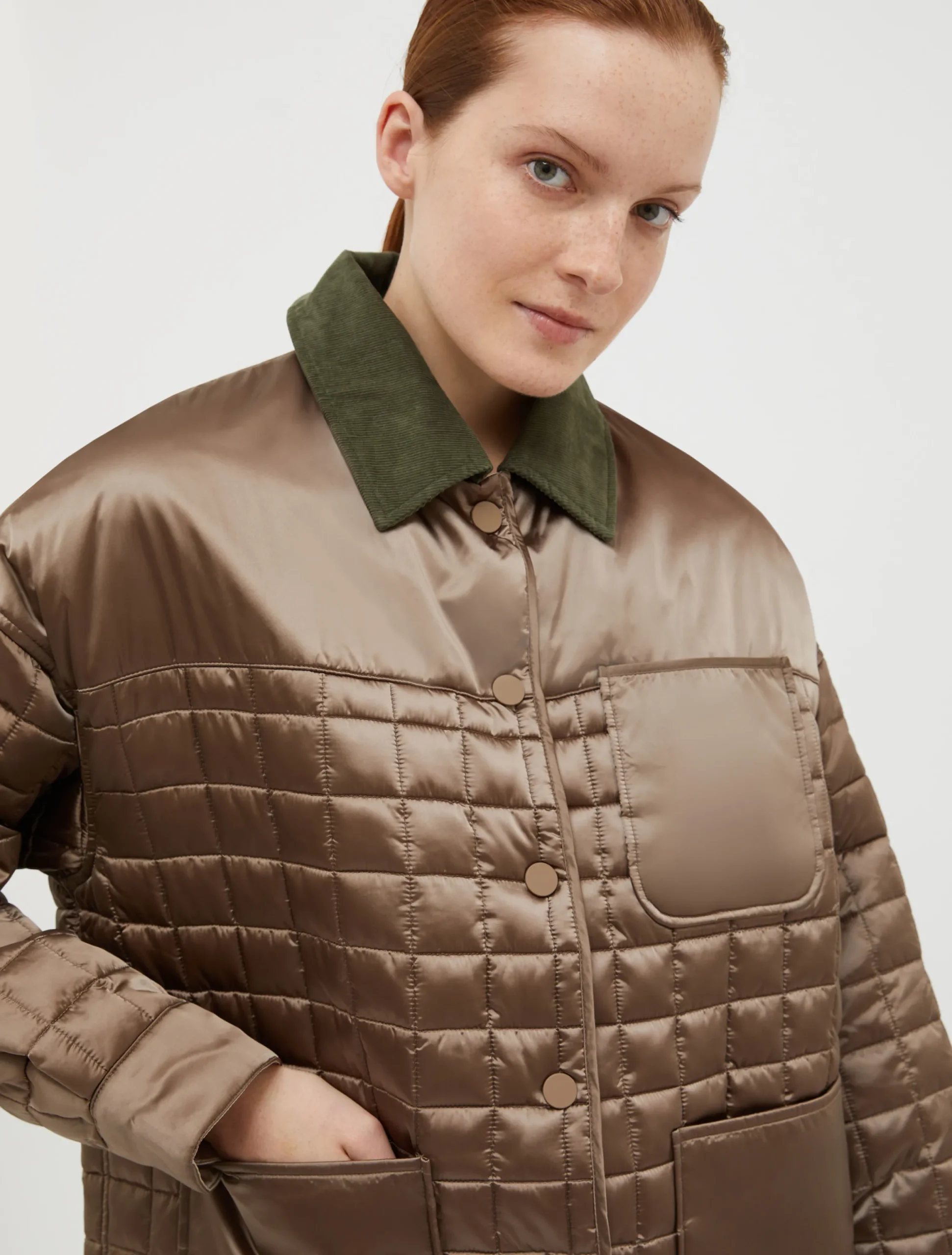 Reversible padded shirt jacket