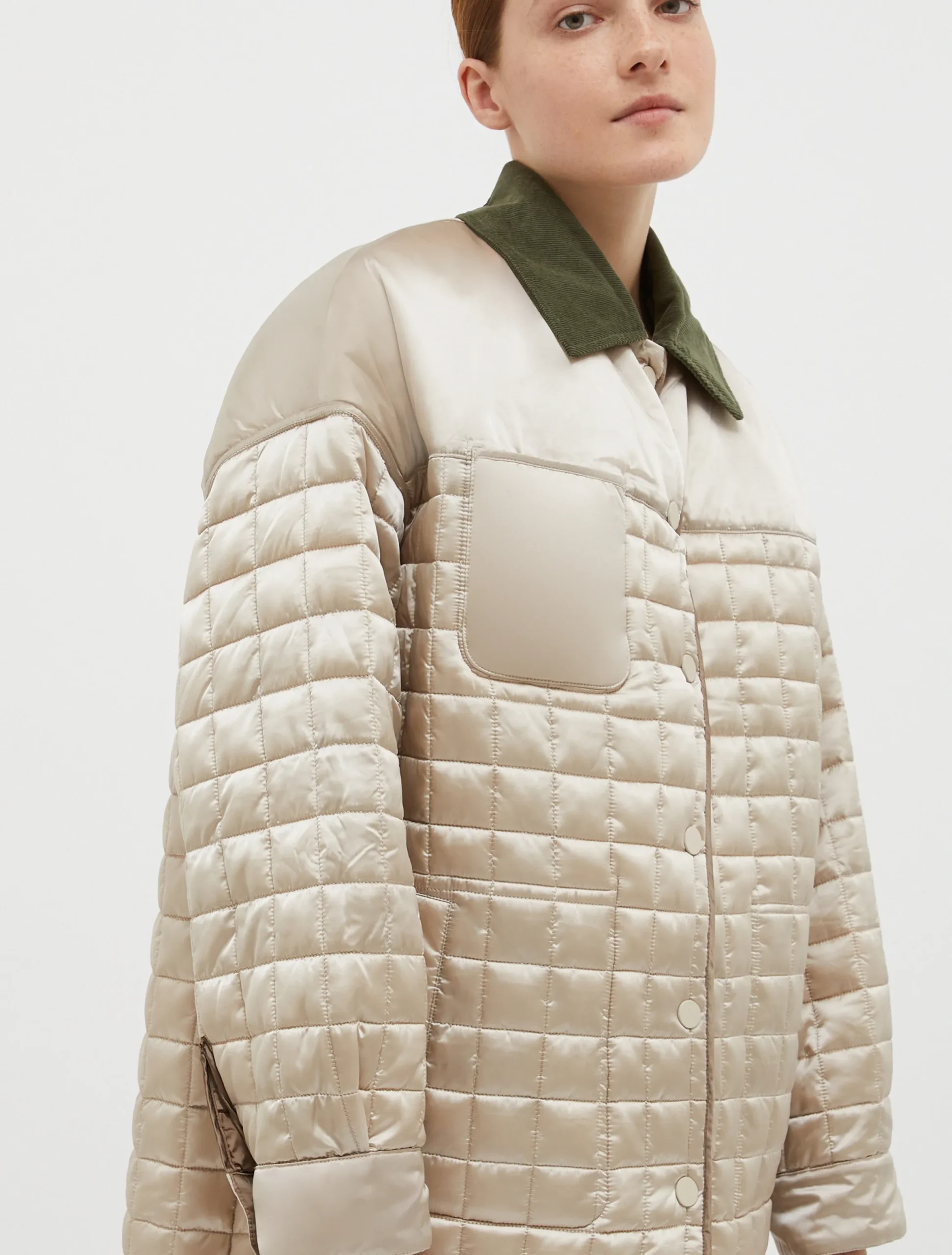 Reversible padded shirt jacket