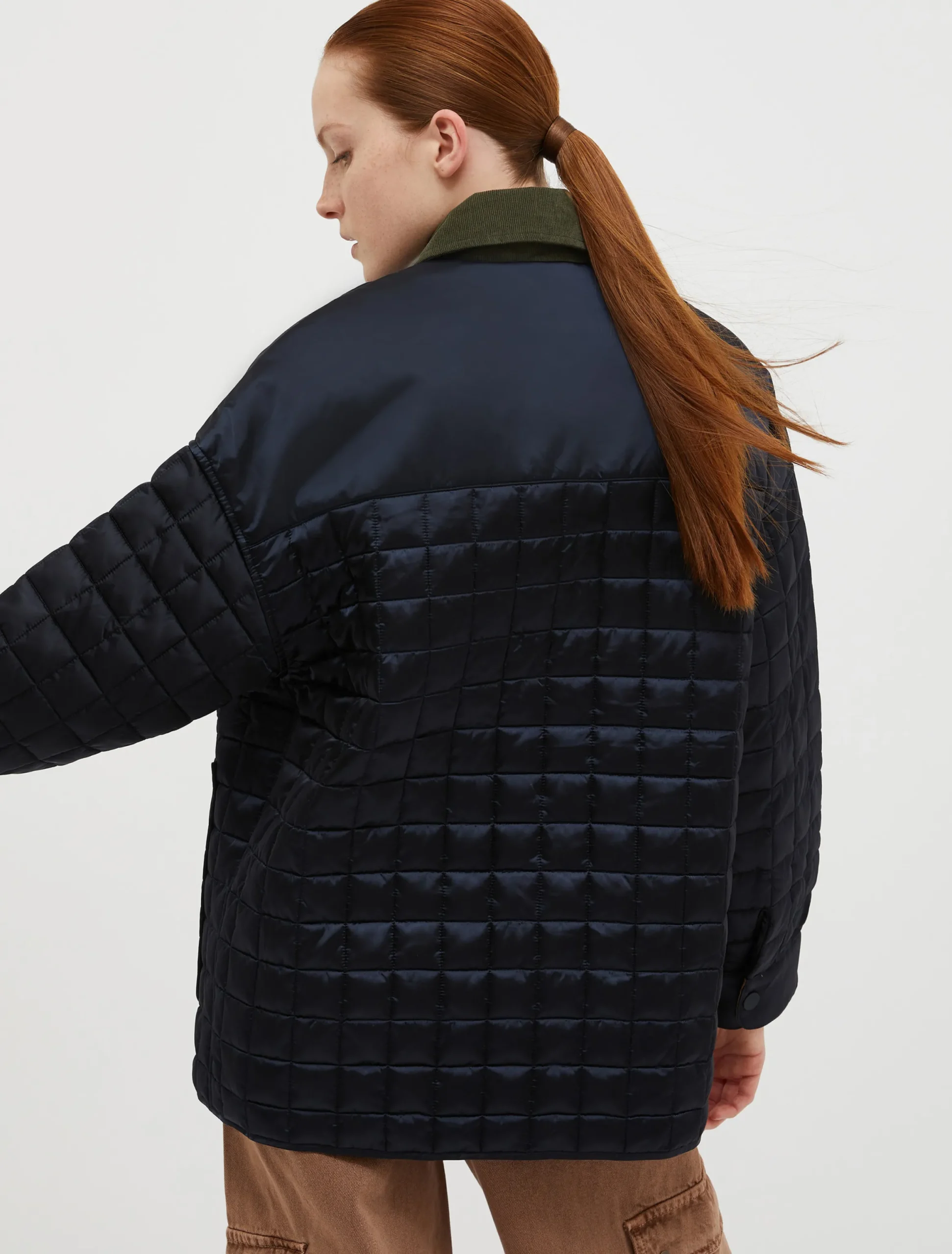 Reversible padded shirt jacket