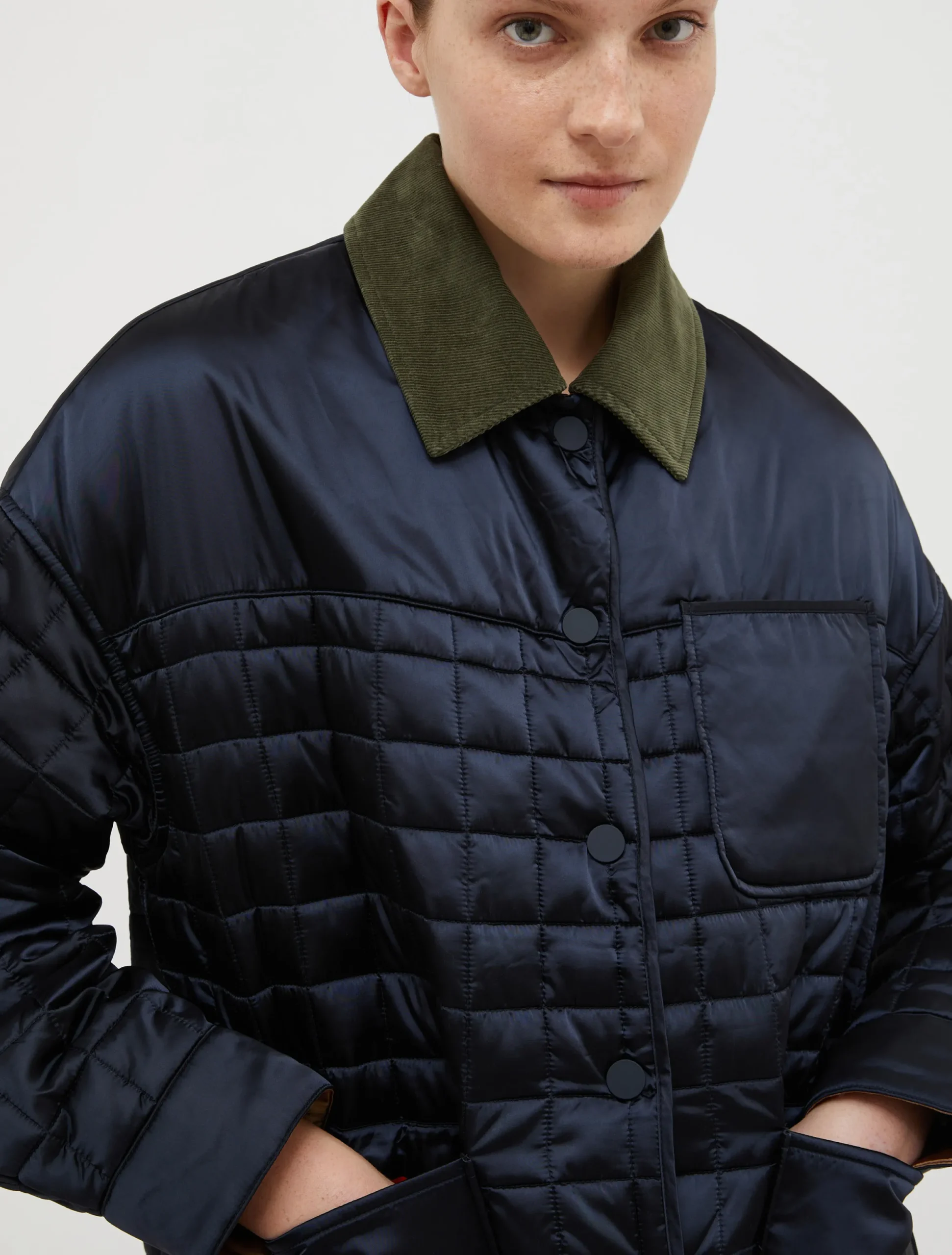 Reversible padded shirt jacket