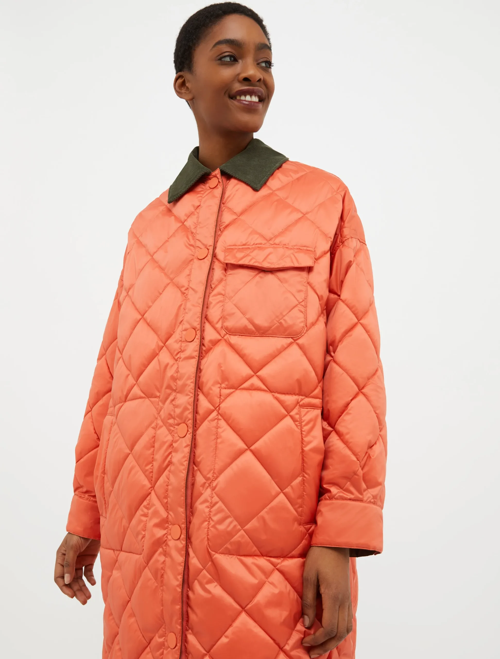Reversible quilted coat