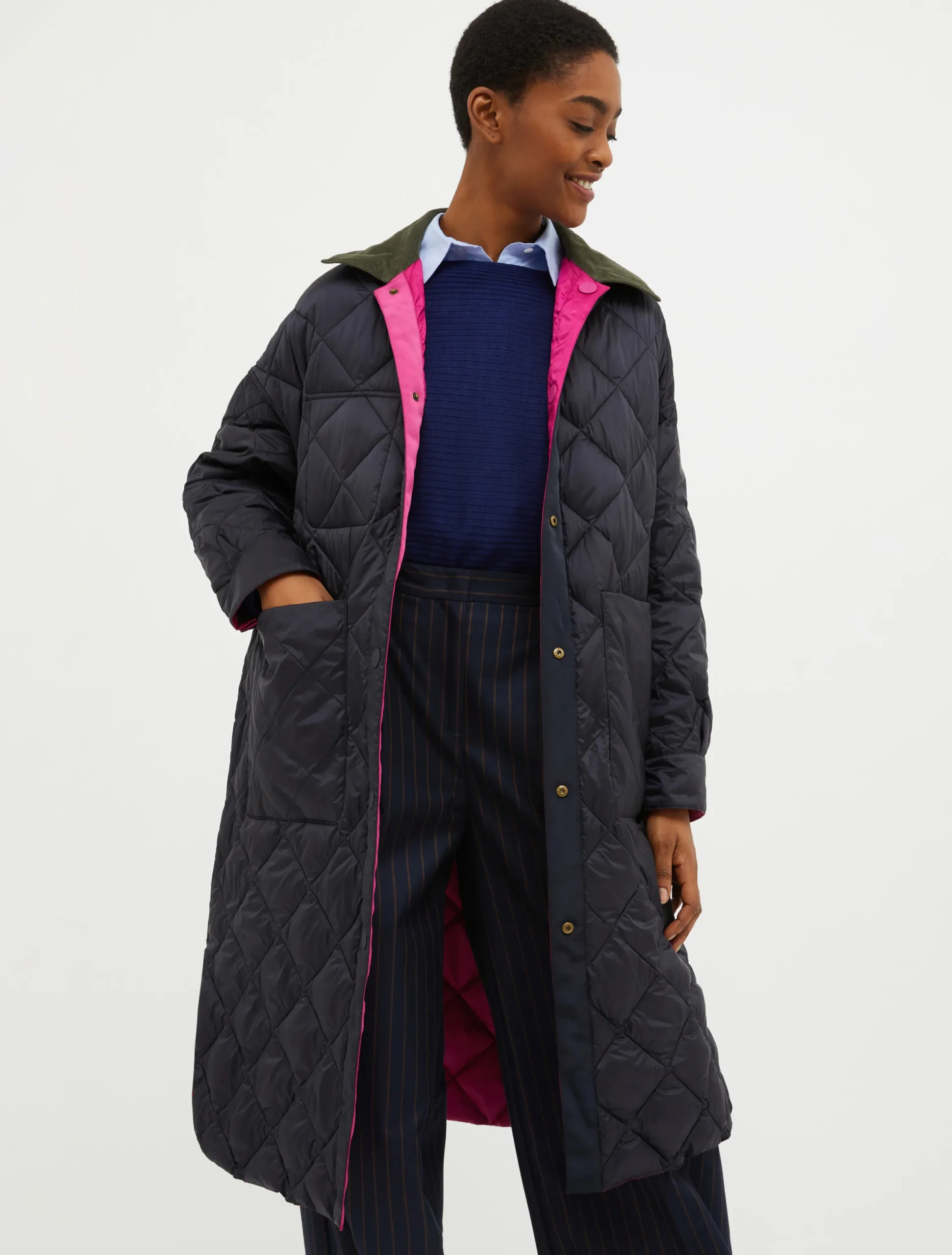 Reversible quilted coat