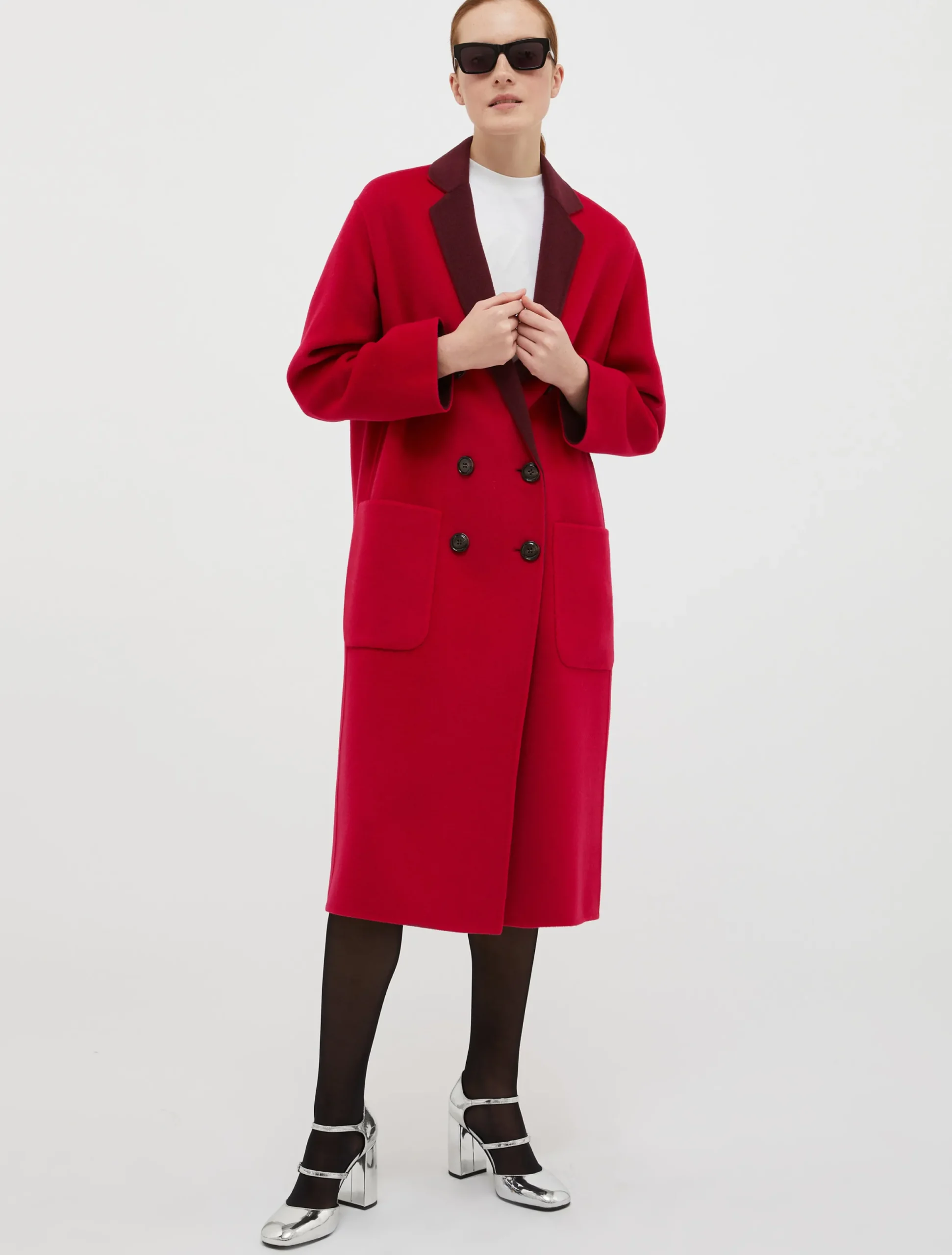 Reversible wool coat