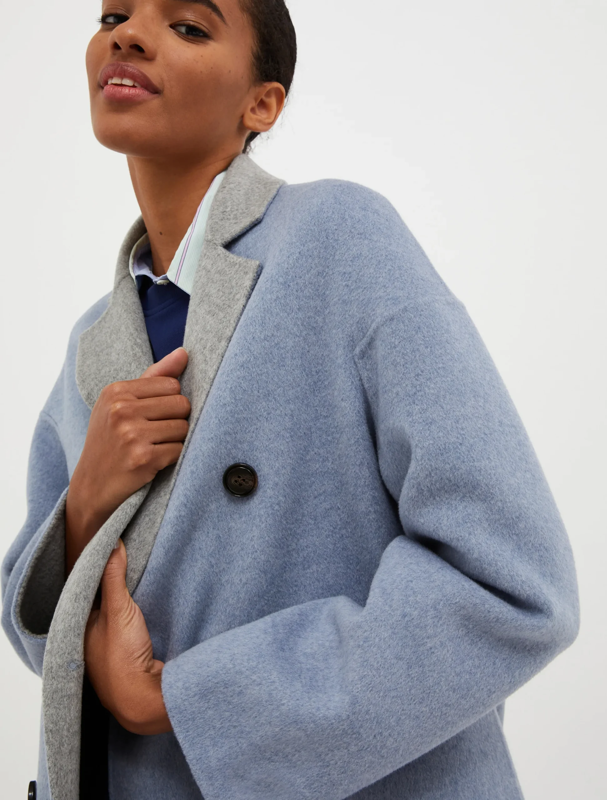 Reversible wool coat