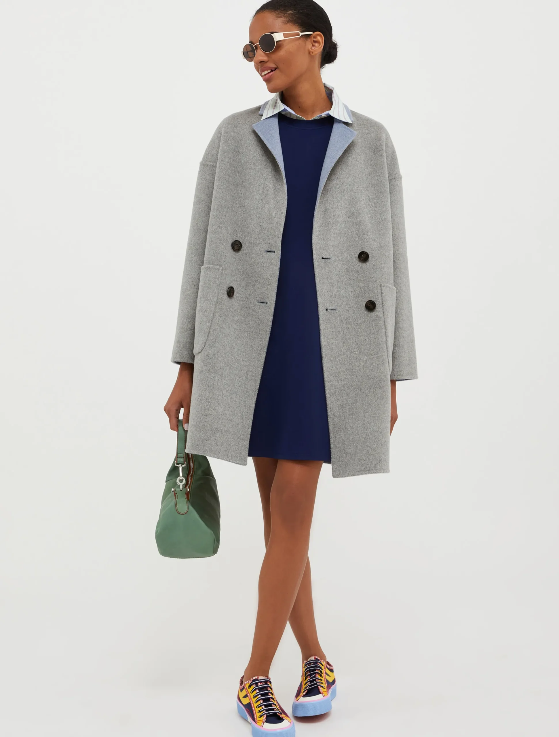 Reversible wool coat