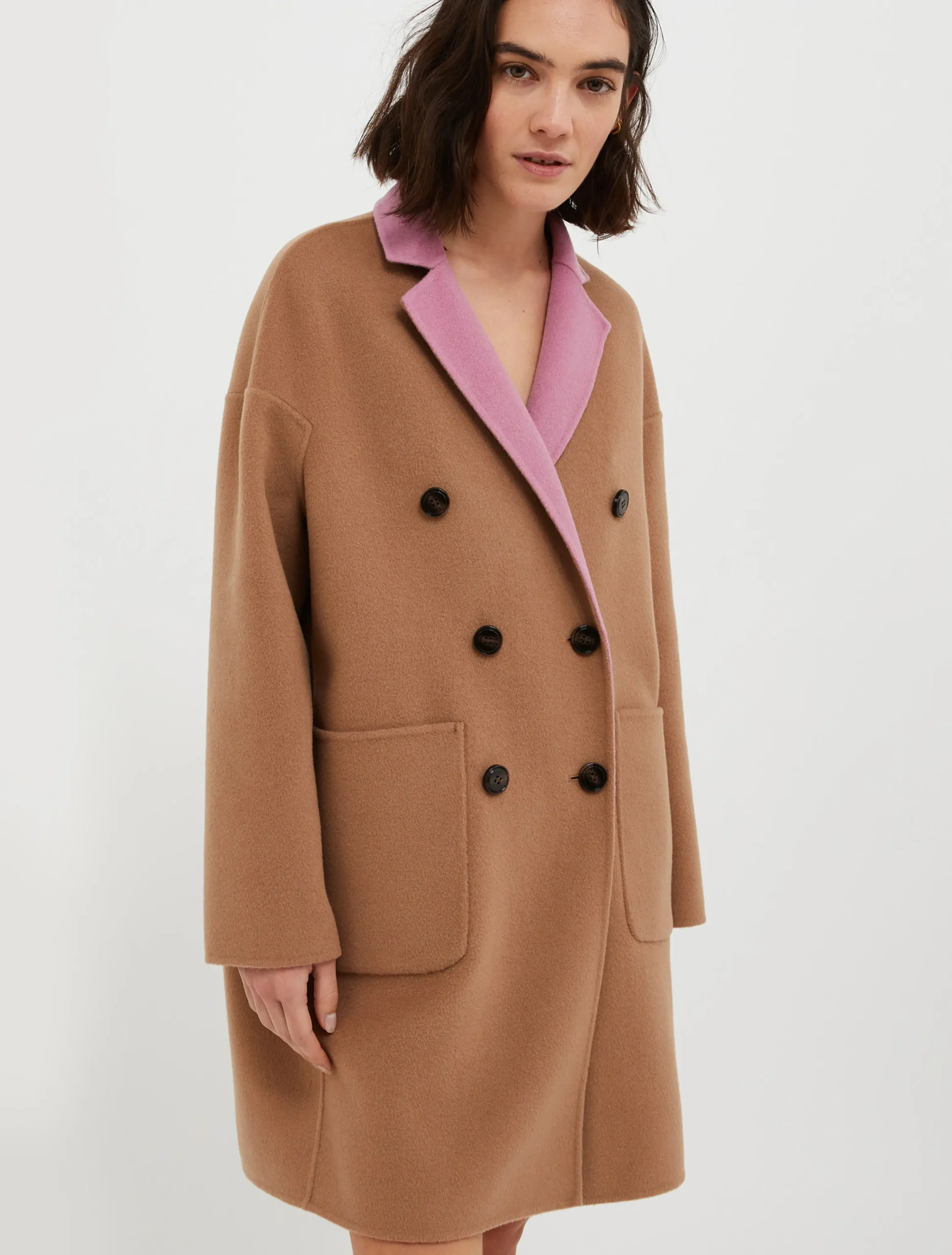 Reversible wool coat
