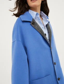 Reversible wool shirt jacket