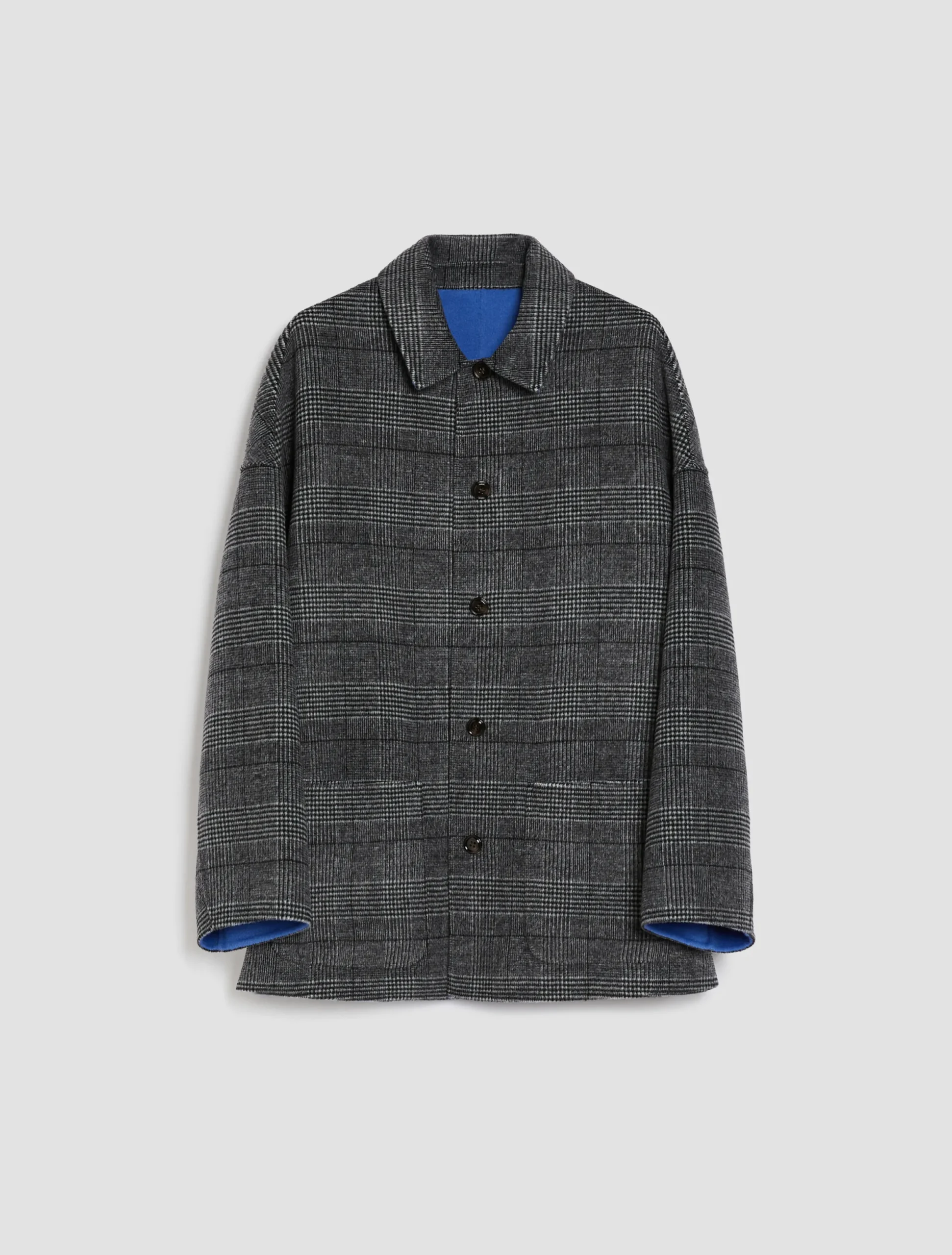 Reversible wool shirt jacket