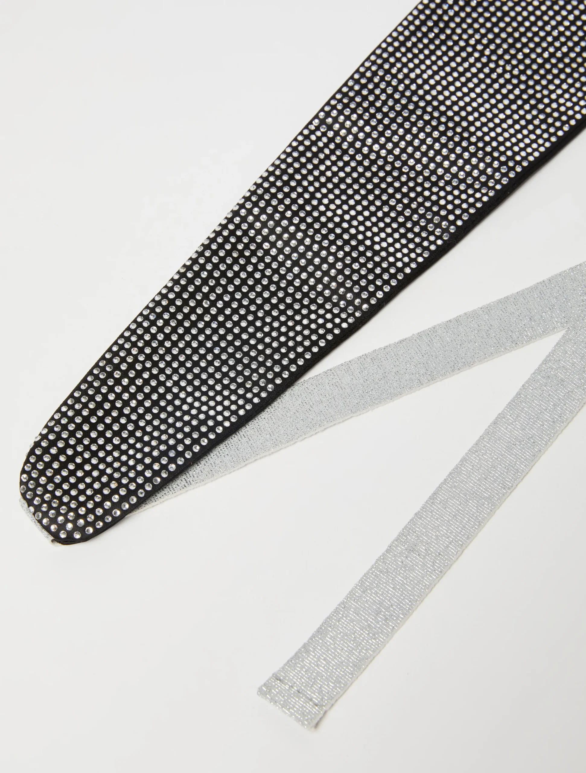 Rhinestone-embellished satin belt