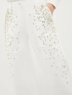 Rhinestone-embellished trousers