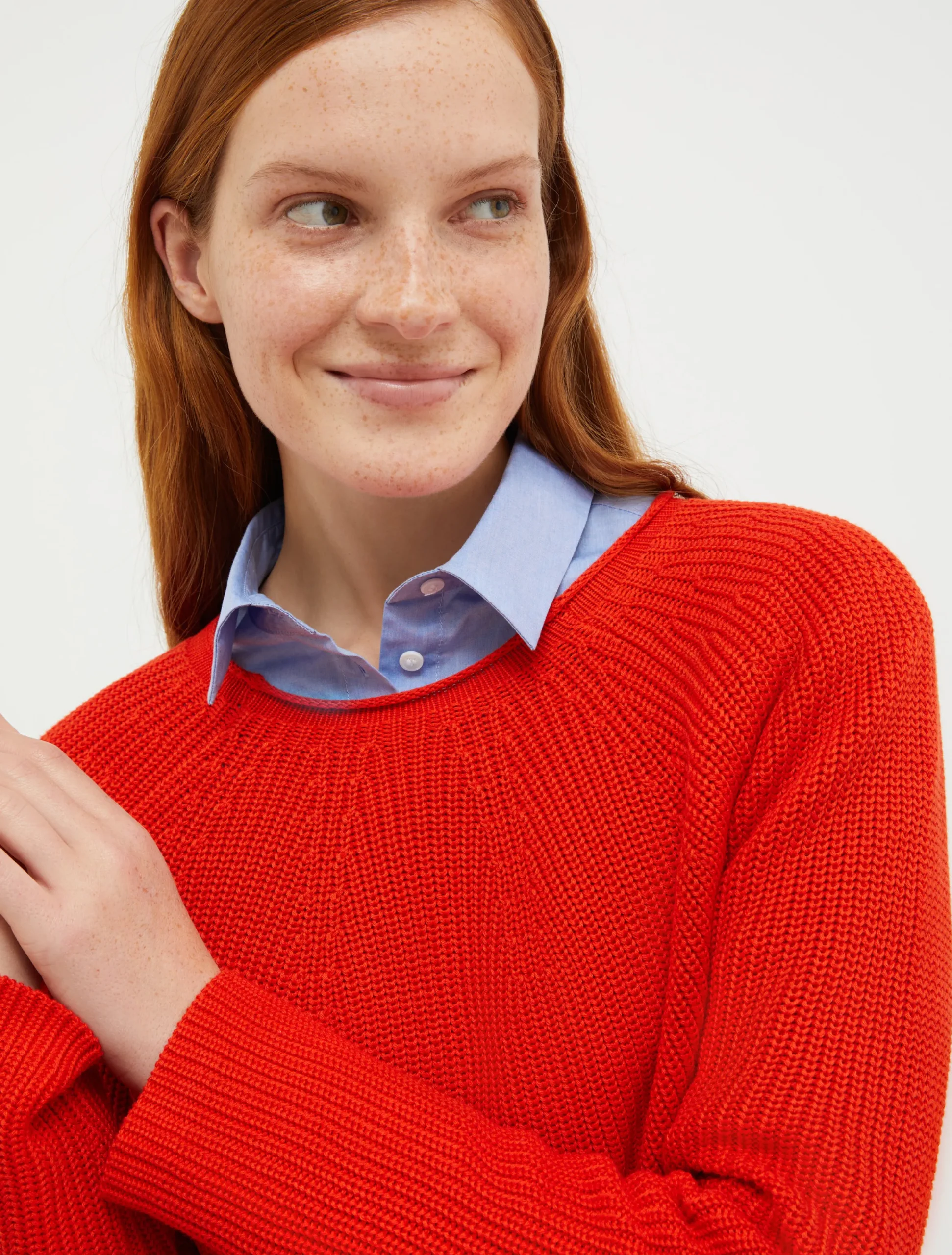 Ribbed cotton and modal jumper