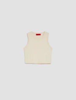 Ribbed cotton cropped top