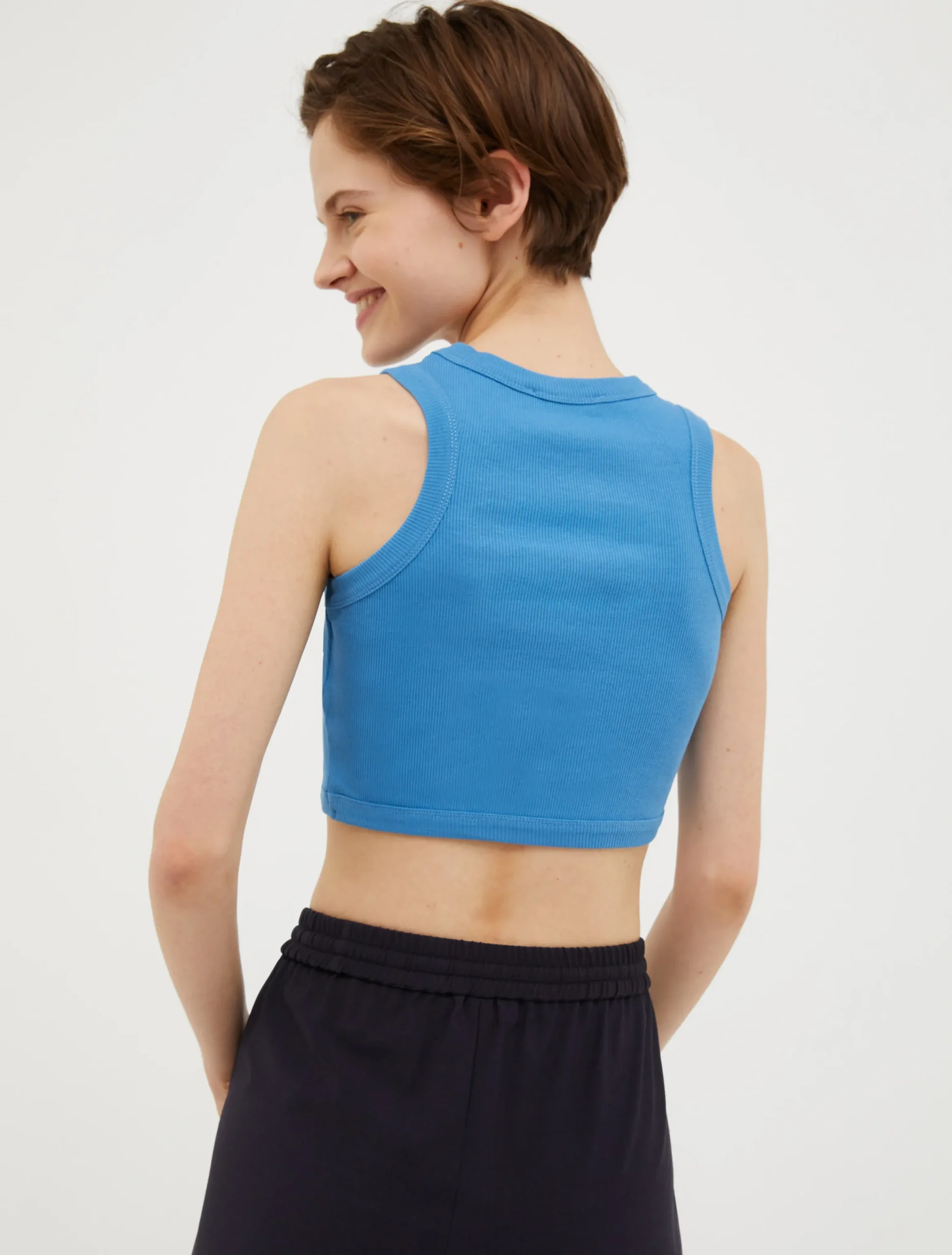 Ribbed cotton cropped top