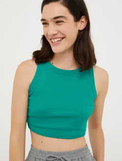 Ribbed cotton cropped top