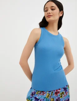 Ribbed cotton tank top