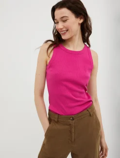 Ribbed cotton tank top