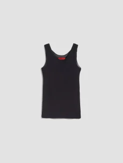 Ribbed cotton-jersey tank top