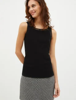 Ribbed cotton-jersey tank top