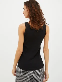 Ribbed cotton-jersey tank top