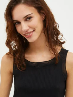 Ribbed cotton-jersey tank top