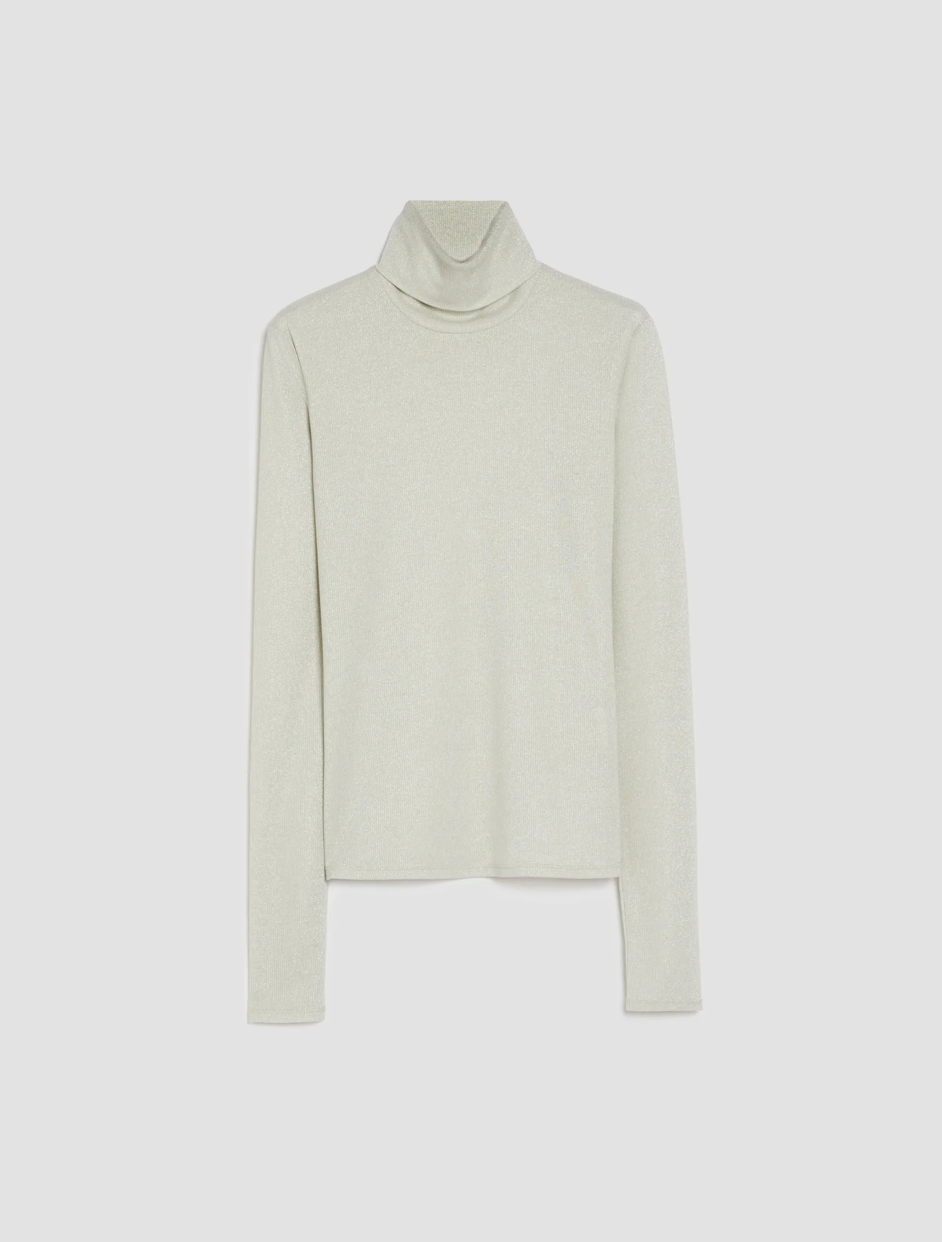 Ribbed lurex jersey polo top