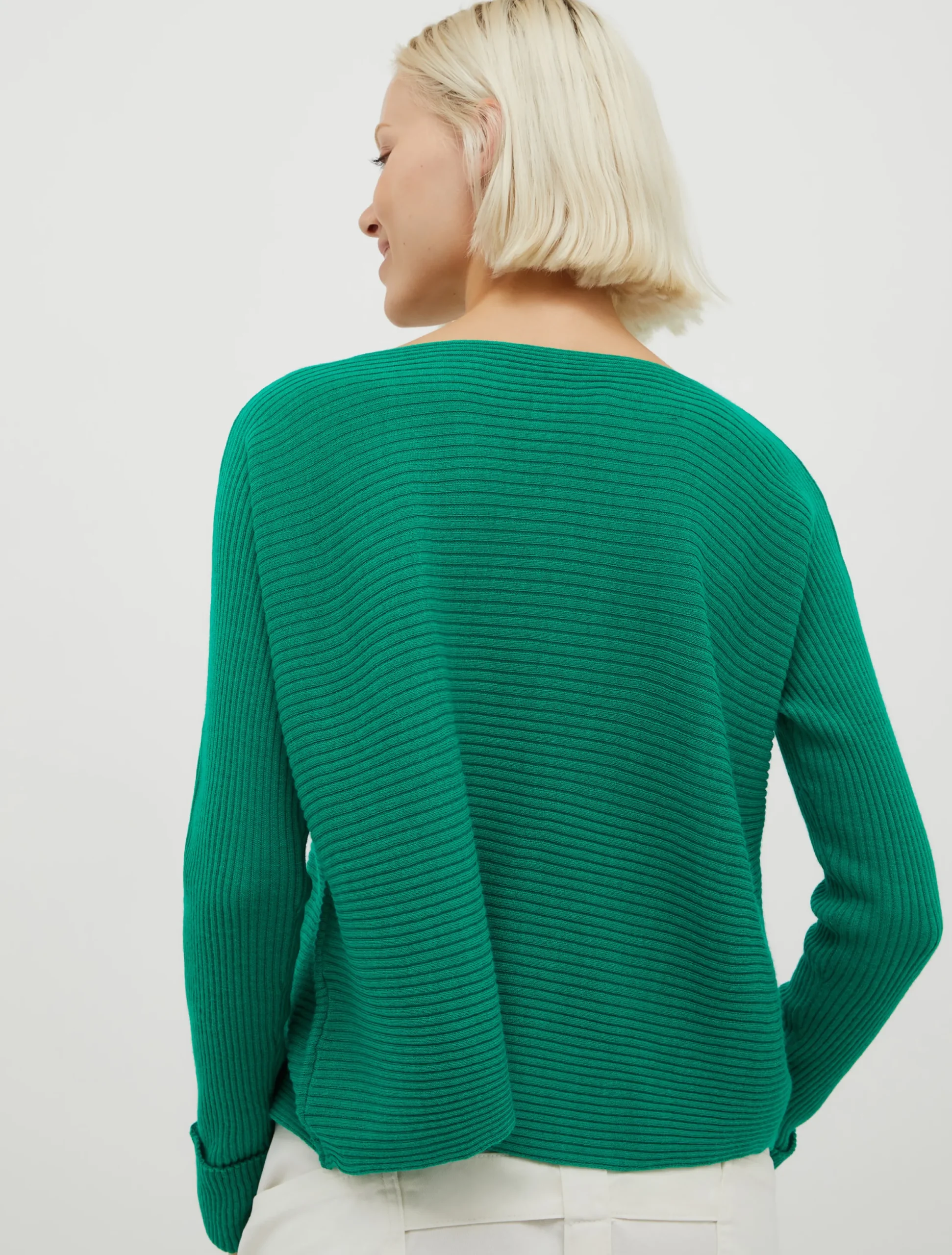 Ribbed wool-blend jumper