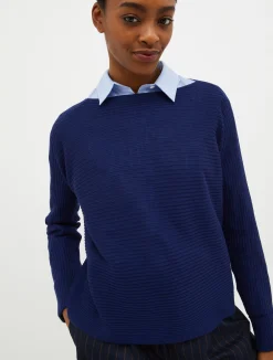 Ribbed wool-blend jumper